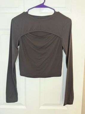 Alphalete Long Sleeve Keyhole Chocolate Brown Size Small